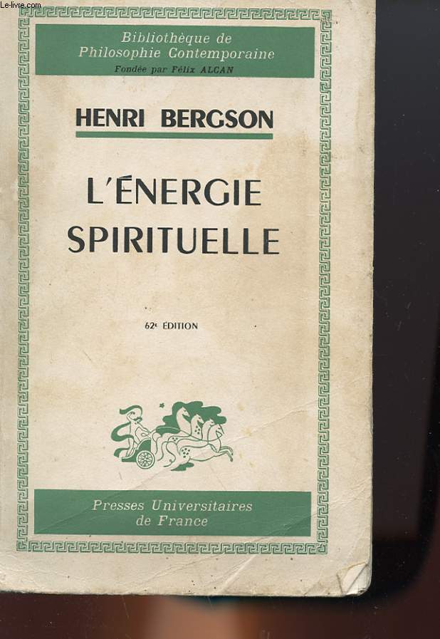 L'ENERGIE SPIRITUELLE - ESSAIS ET CONFERENCES