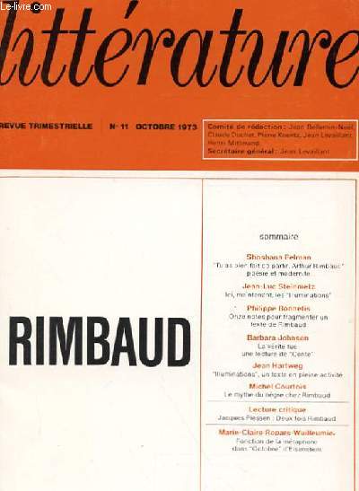 LITTERATURE N 11 - RIMBAUD