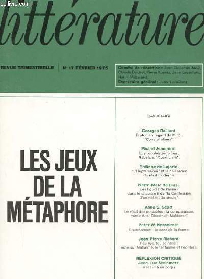 LITTERATURE N 17 - LES JEUX DE LA METAPHORE