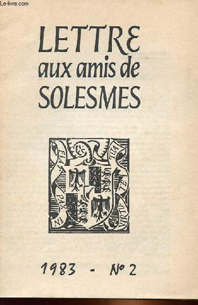 LETTRE AUX AMIS DE SOLESMES N 2