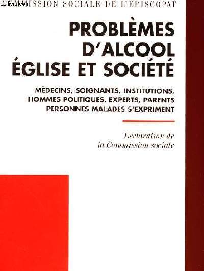 PROBLEMES D'ALCOOL EGLISE ET SOCIETE