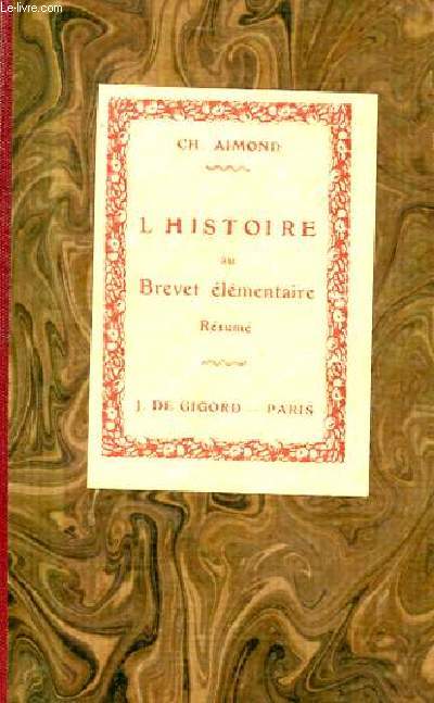 L'HISTOIRE AU BREVET ELEMENTAIRE (PROGRAMME DE 1920)