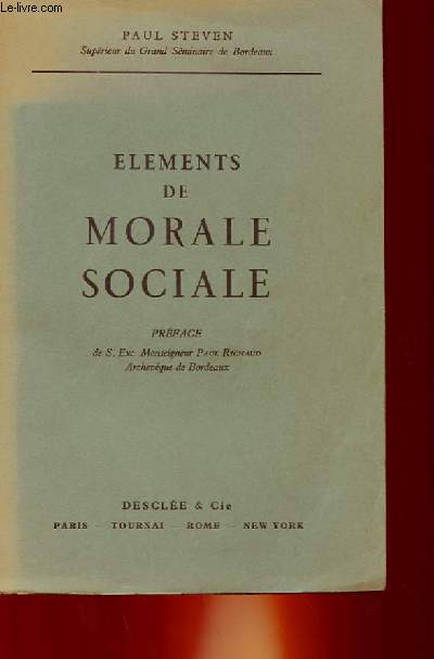 ELEMENTS DE MORALE SOCIALE