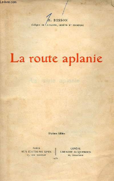 LA ROUTE APLANIE