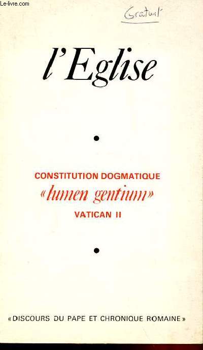 L'EGLISE - CONSTITUTION DOGMATIQUE 