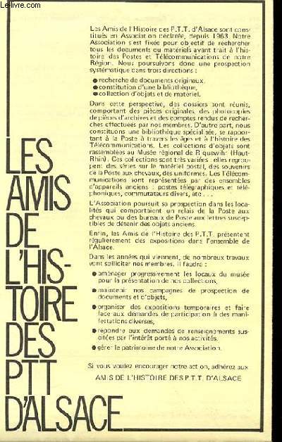 LES AMIS DE L'HISTOIRE DE L'ALSACE - SUPPLEMENT AU N 13/1975 