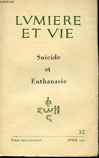 N 32 - SUICIDE ET EUTHANASIE
