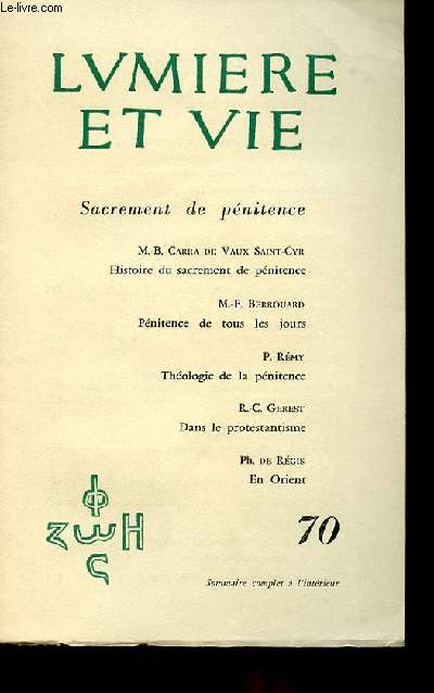 N 70 - SACREMENT DE PENITENCE