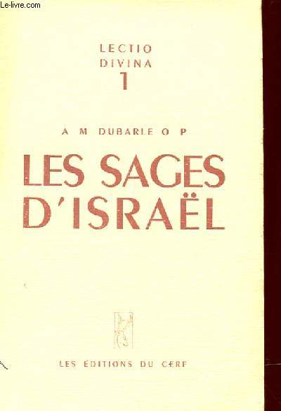 LECTIO DIVINA 1 - LES SAGES D'ISRAL