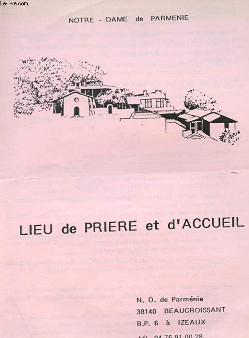 LIEU DE PROERE ET D'ACCUEIL