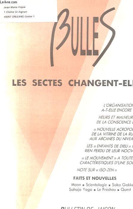 BULLES N 31 - LES SECTES CHANGENT-ELLES ?