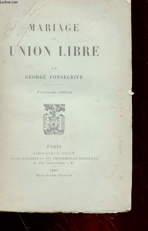 MARIAGE ET UNION LIBRE