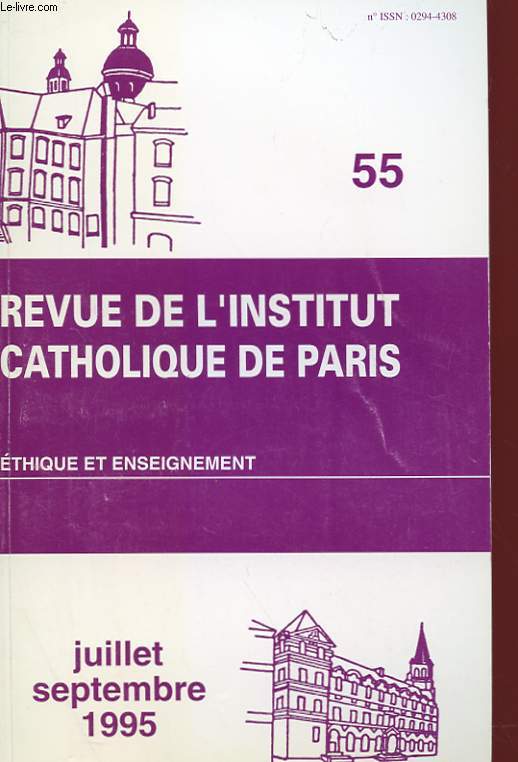 REVUE DE L'INSTITUT CATHOLIQUE DE PARIS N5 - ETHIQUE ET ENSEIGNEMENT