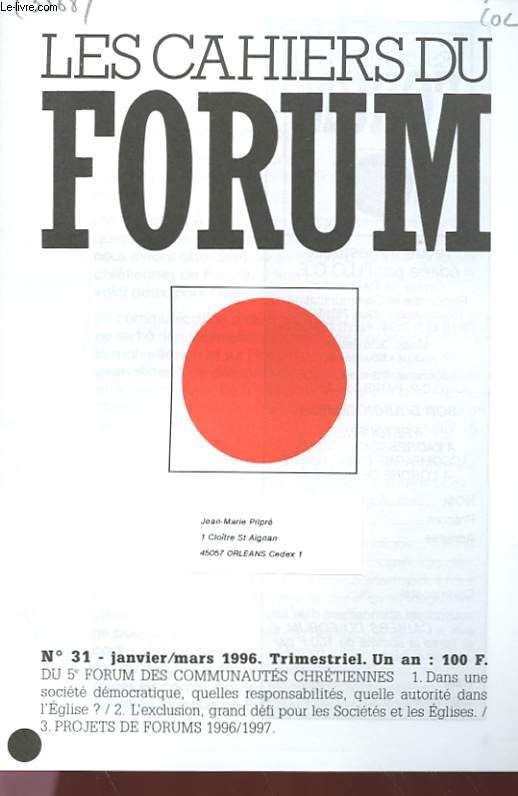 LES CAHIERS DU FORUM N 31