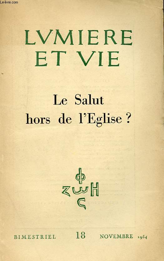 N 18 - LE SALUT HORS DE L'EGLISE ?