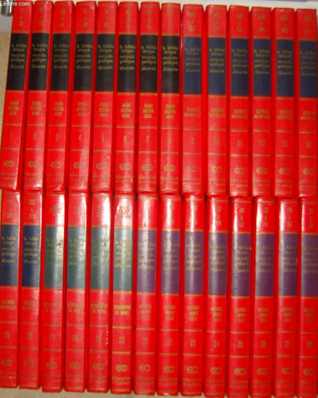 LA BIBLIOTHEQUE ENCYCLOPEDIQUE ILLUSTREE - GRAND DICTIONNAIRE - DU TOME 1 A 28