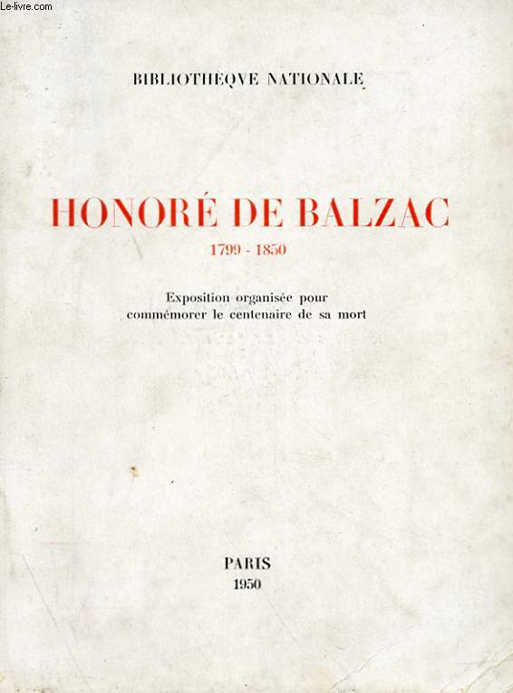 HONORE DE BALZAC (1799-1850
