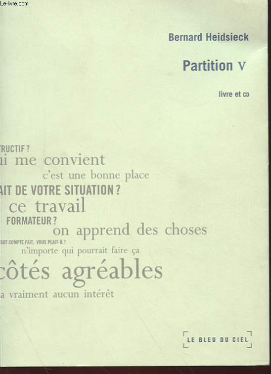 PARTITION V - LIVRE ET CD