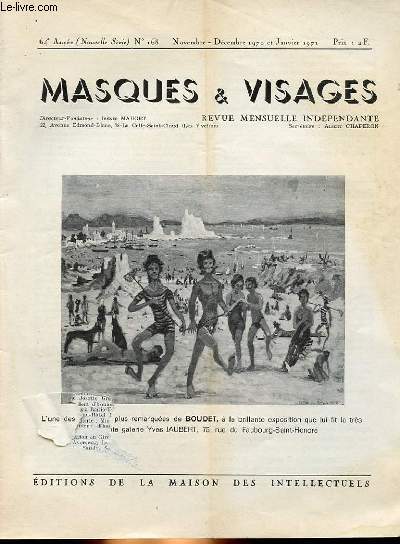 MASQUES ET VISAGES - REVUE MENSUELLE INDEPENDANTE