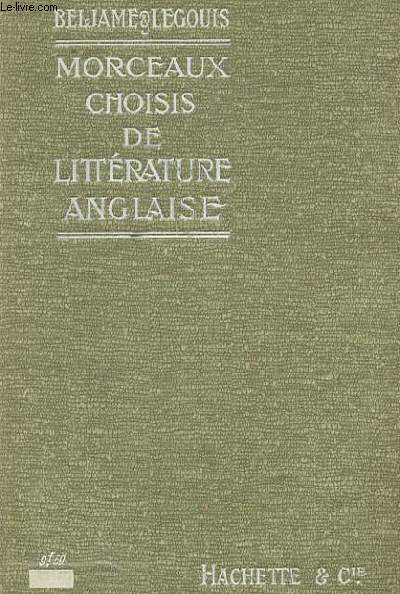 MORCEAUX CHOISIS DE LITTERATURE ANGLAISE