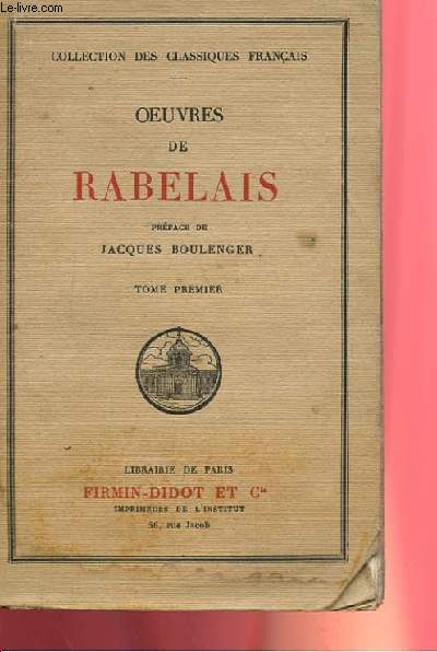 OEUVRES DE RABELAIS TOME PREMIER