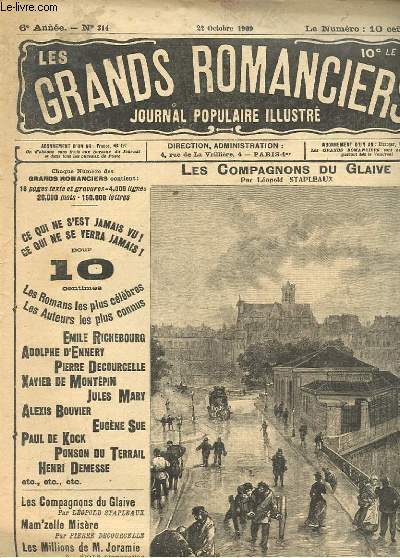 LES GRANDS ROMANCIERS N 314 - LES COMPAGNONS DU GLAIVE