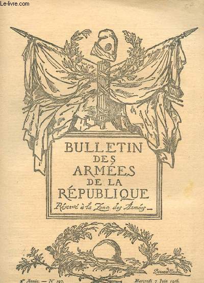 BULLETIN DES ARMEES DE LA REPUBLIQUE N197