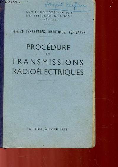 PROCEDURE DES TRANSMISSIONS RADIOELECTRIQUES