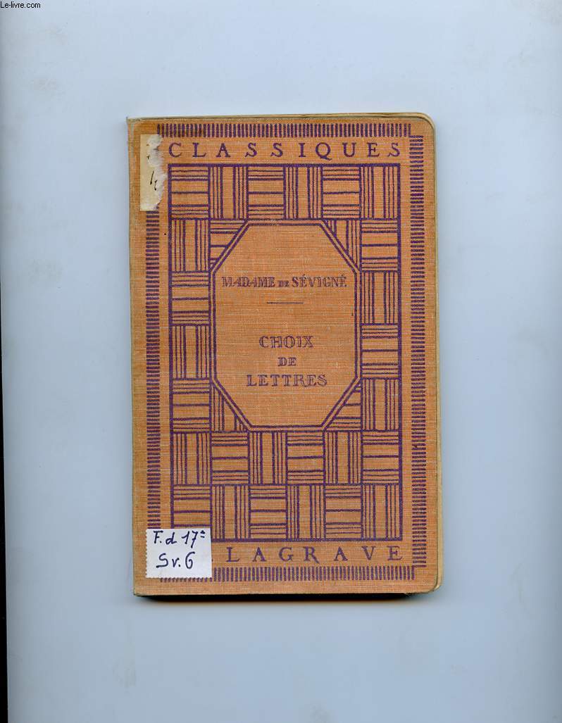 CHOIX DE LETTRES