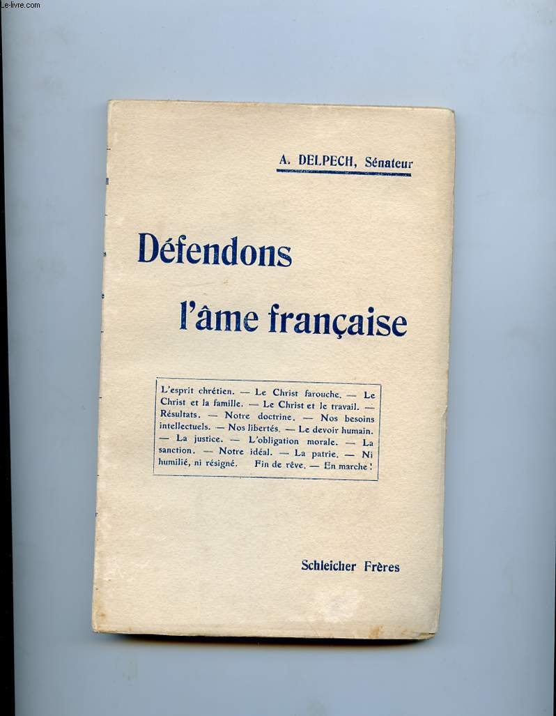 DEFENDONS L'AME FRANCAISE