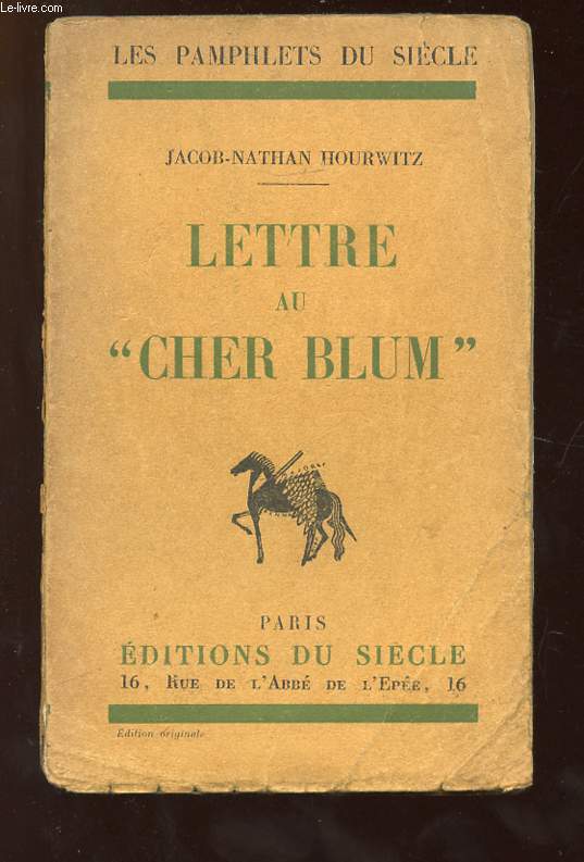 LETTRE AU CHER BLUM.