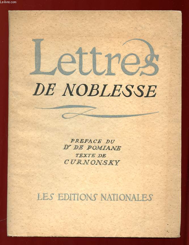 LETTRES DE NOBLESSE.