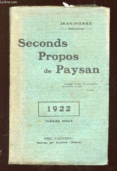 SECONDS PROPOS DE PAYSAN.
