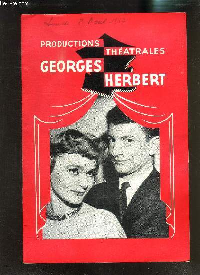 PROGRAMME DES PRODUCTIONS THEATRALES GEORGES HERBERT- HISTOIRE DE RIRE (ARMAND SALACROU)