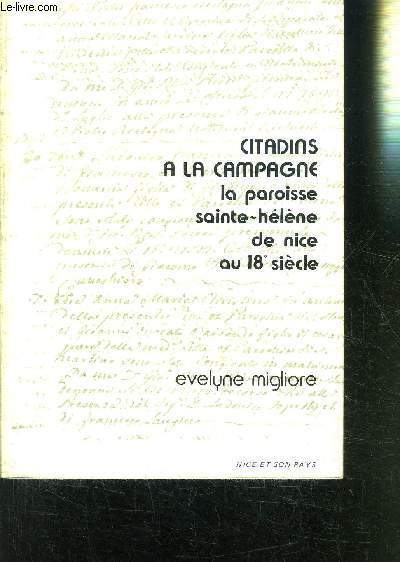 CITADINS A LA CAMPAGNE LA PAROISSE SAINTE-HELENE DE NICE AU 18e SIECLE