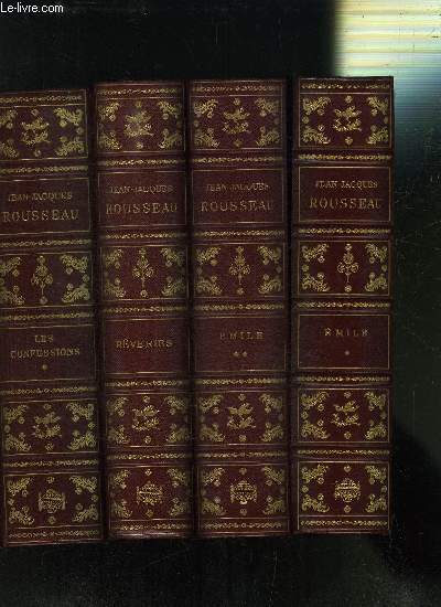 EMILE OU DE L EDUCATION- 2 TOMES EN 2 VOLUMES // LES REVERIES DU PROMENEUR SOLITAIRE- LETTRES- LE DEVIN DU VILLAGE- EN 1 TOME // LES CONFESSIONS- TOME I (COLLECTION TRESORS DE L HUMANITE)