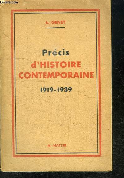 PRECIS D HISTOIRE CONTEMPORAINE 1919-1939