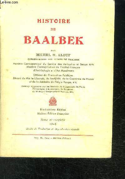 HISTOIRE DE BAALBEK