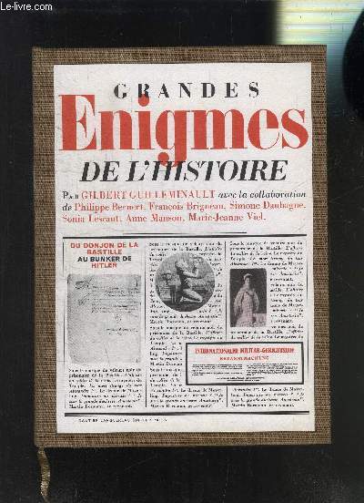 GRANDES ENIGMES DE L HISTOIRE DU DONJON DE LA BASTILLE AU BUNKER DE HITLER