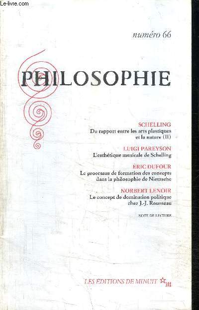 PHILOSOPHIE - SCHELLING / LUIGI PAREYSON / ERIC DUFOUR / NORBERT LENOIR