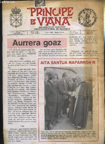 PRINCIPE ET VIANA - SUPLEMENTO EN VASCUENCE DIPUTACION FORAL DE NAVARRA - 1983 / AURRERA GOAZ / DIRUA IRABAZTEKO ASMAKIZUNA ETC...