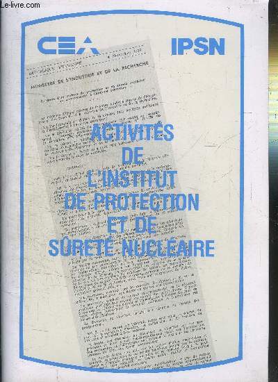 ACTIVITES DE L'INSTITUT DE PROTECTION ET DE SURETE NUCLEAIRE