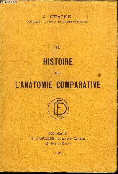 HISTOIRE DE L'ANATOMIE COMPARATIVE