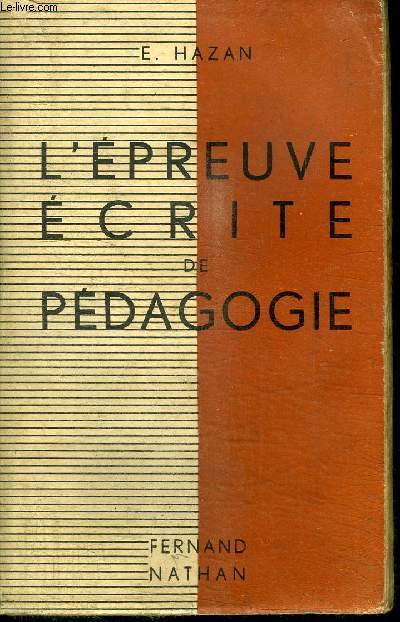 L'EPREUVE ECRITE DE PEDAGOGIE