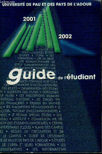 GUIDE DE L'ETUDIANT 2001-2002