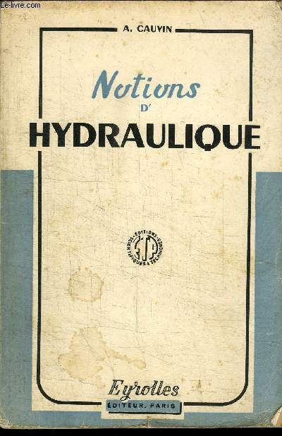 NOTIONS D'HYDRAULIQUE