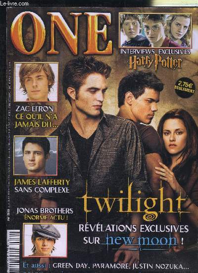 ONE N58 JUIN-JUILLET 2009 - Twilight rvlations exclusives sur new moon !, Zac Efron ce qu'il n'a jamais dit, ... - POSTERS NON INCLUS