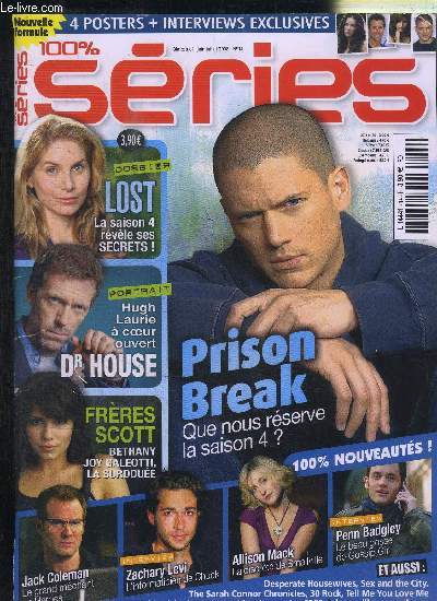 100% SERIES N14 JUIN-JUILLET 2008 - Lost la saison 4 rvle ses secrets, Prison Break que nous rserve la saison 4, ... - POSTERS NON INCLUS