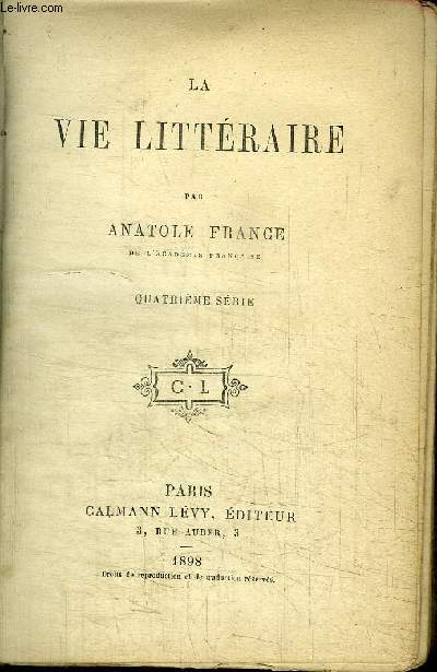 LA VIE LITTERAIRE