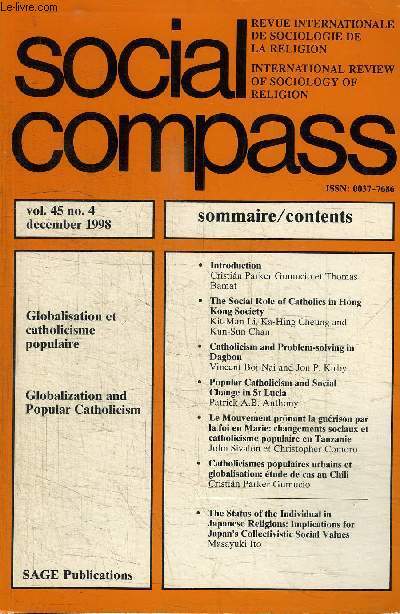 SOCIAL COMPASS VOLUME 45 N4 - Globalisation et catholicisme populaire